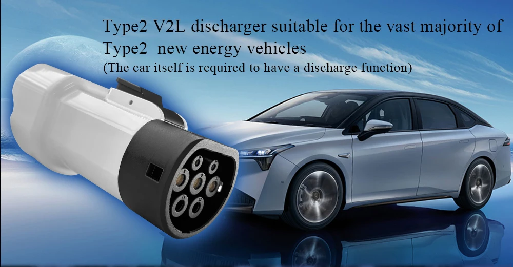 V2L Entlader für Typ 2 Auto Entladung EV Adapter Unterstützung MG BYD Geely EX5 Jaecoo7 Omoda 9 Entladung V2L Fahrzeug zu Belastung Typ 2 – Detail 3
