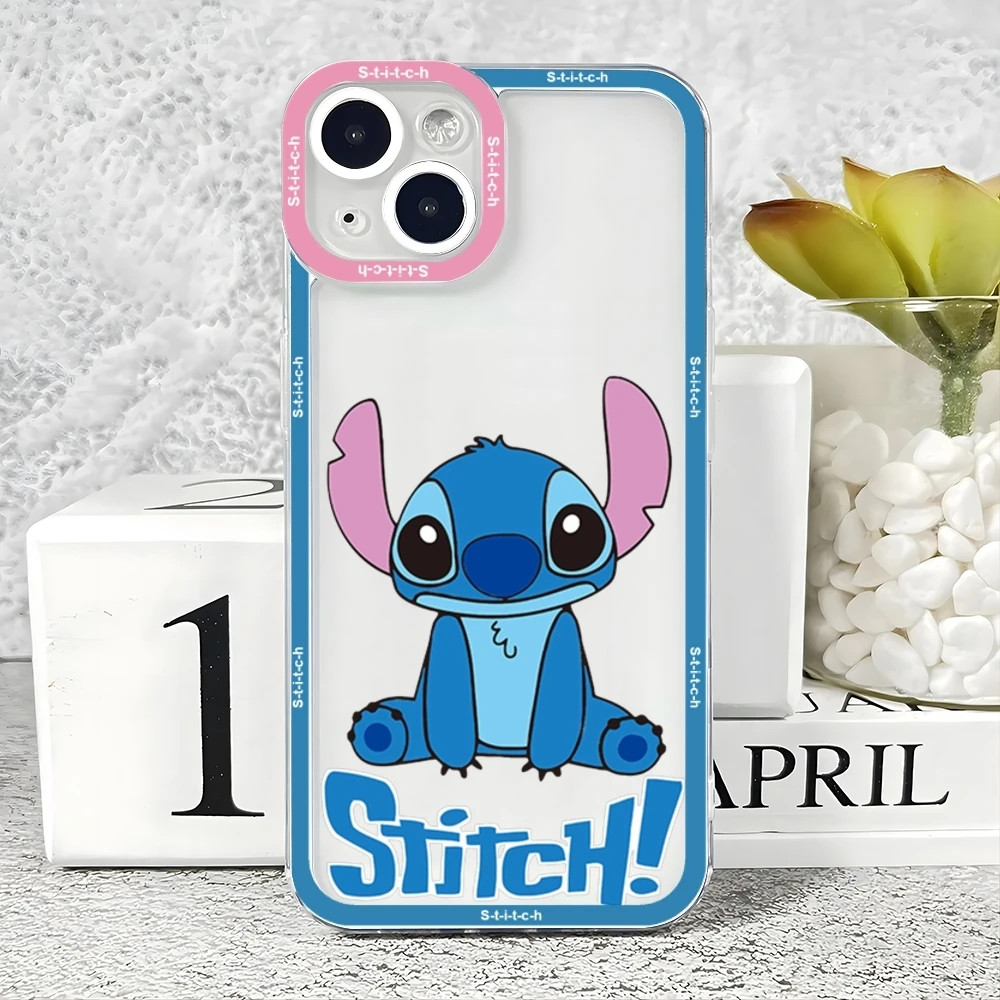 Stitch Cartoon phone Case For iPhone 15 14 13 12 11 Pro Max Mini XS X XR SE 7 8 Plus Soft Angel Eyes Cover