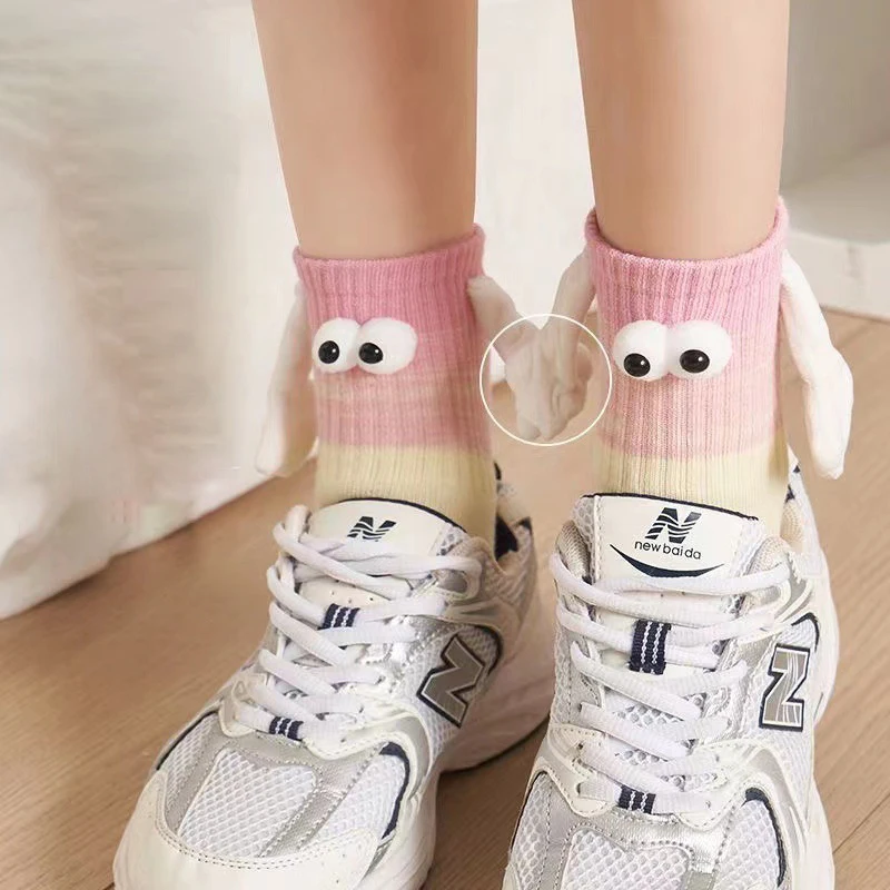 New Thin Socks Couple Holding Hands Sock Middle Tube Socks Can Hold Hands Holding Hands Socks Gradient Color