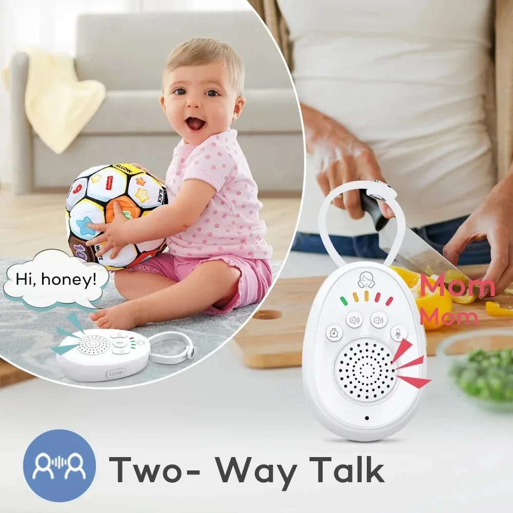 ABM01 Ninna nanna Baby Monitor wireless Piccolo audio portatile Batteria ricaricabile Strumento per la cura del bambino Interfono bidirezionale Baby Monitor
