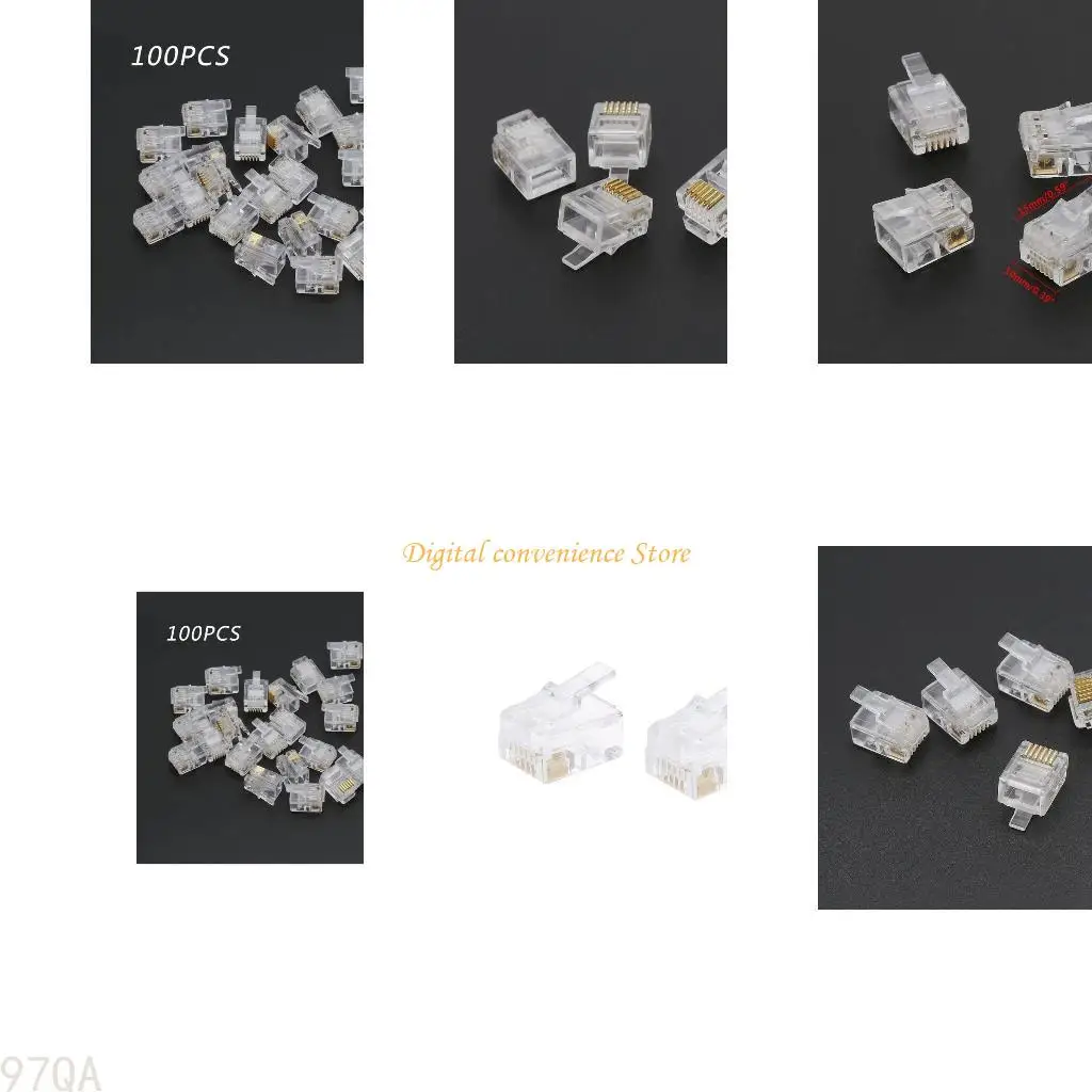 97QA 100Pcs RJ12 6P…