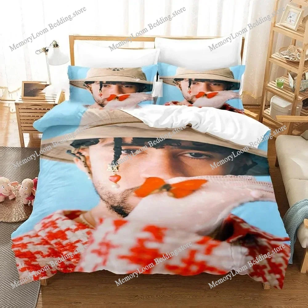 

3D Printed Bad Bunny Bedding Set Boys Girls Twin Queen Size UN VERANO SIN TI Duvet Cover Pillowcase Bed Kids Adult