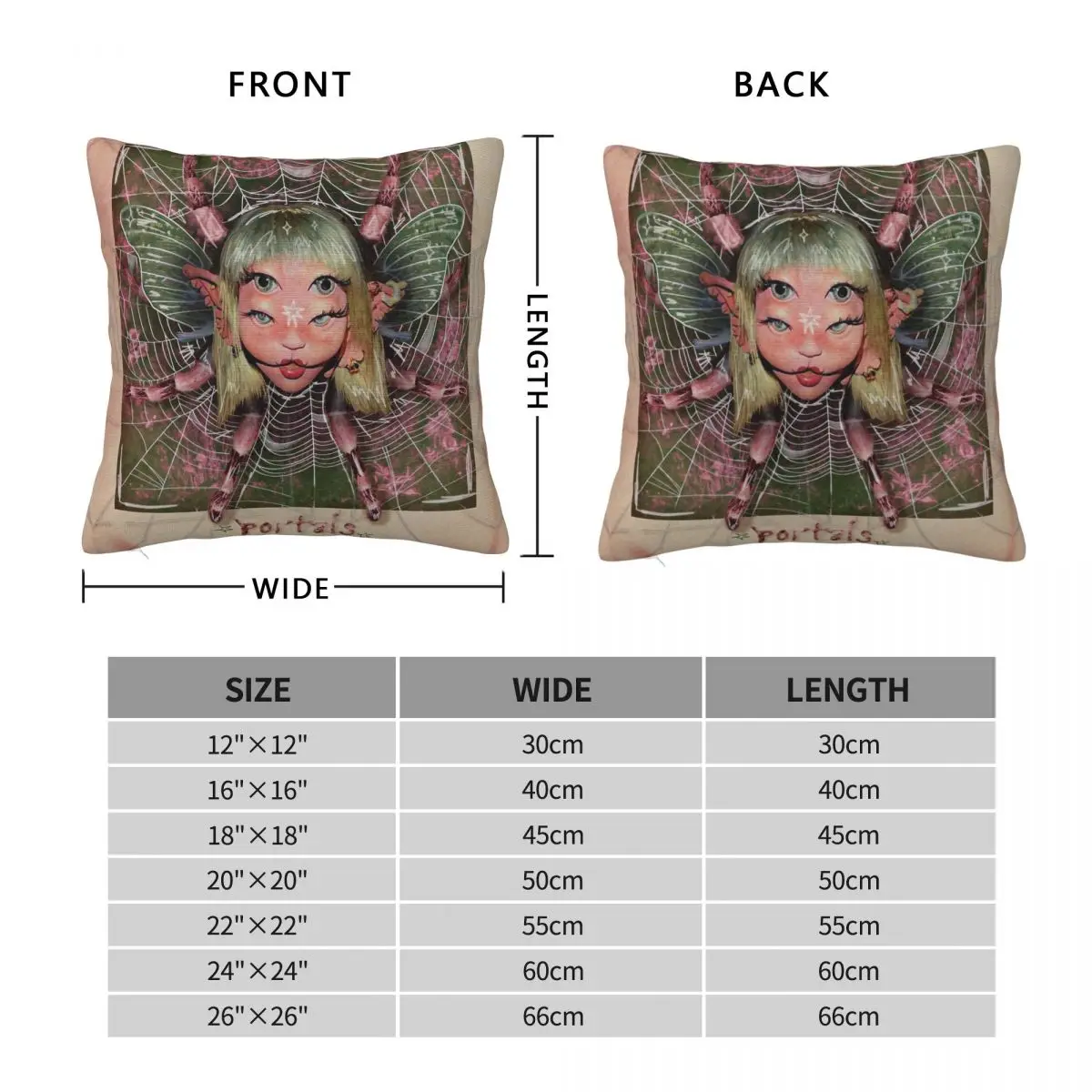 Melanie Martinez Portals Pillowcase Printing Polyester Cushion Cover Gift Throw Pillow Case Cover Home Zipper 40*40cm