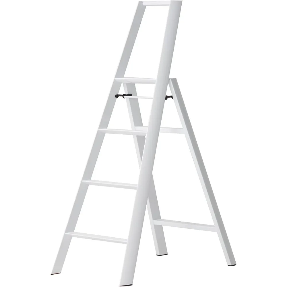 

Safety Indoor Mini Ladder for Home Step Ladders Cheap Stairs Free Shipping Portable Folding Ladder Chair Furniture, 4-Step White