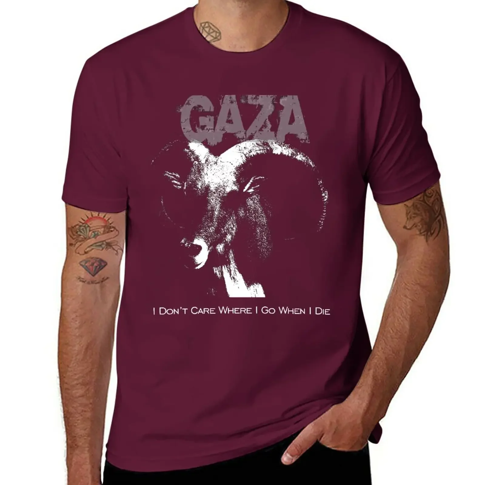 Gaza - I Don't Care Where I Go When I Die - Grindcore T-Shirt sports fans plus size tops vintage clothes mens tall t shirts