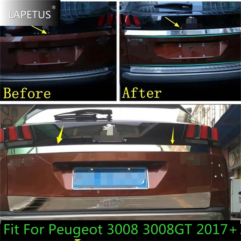 

Molding Tailgate Door Handle Strip Accent Garnish Styling Rear Trunk Tail Gate Cover Trim For Peugeot 3008 3008GT 2017 - 2023