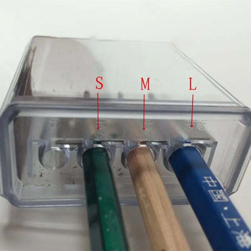 متعددة الوظائف 4 ثقوب الفحم مبراة طويلة الأساسية الرصاص رسم الفن رجل R9UA