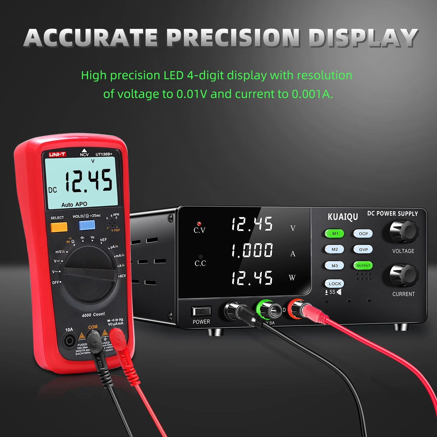 KUAIQU 1000V 1A 1000W High-Voltage DC Lab Power Supply 800V 600V 400V Pressure Resistance Test Bench Source OCP OVP for Plating