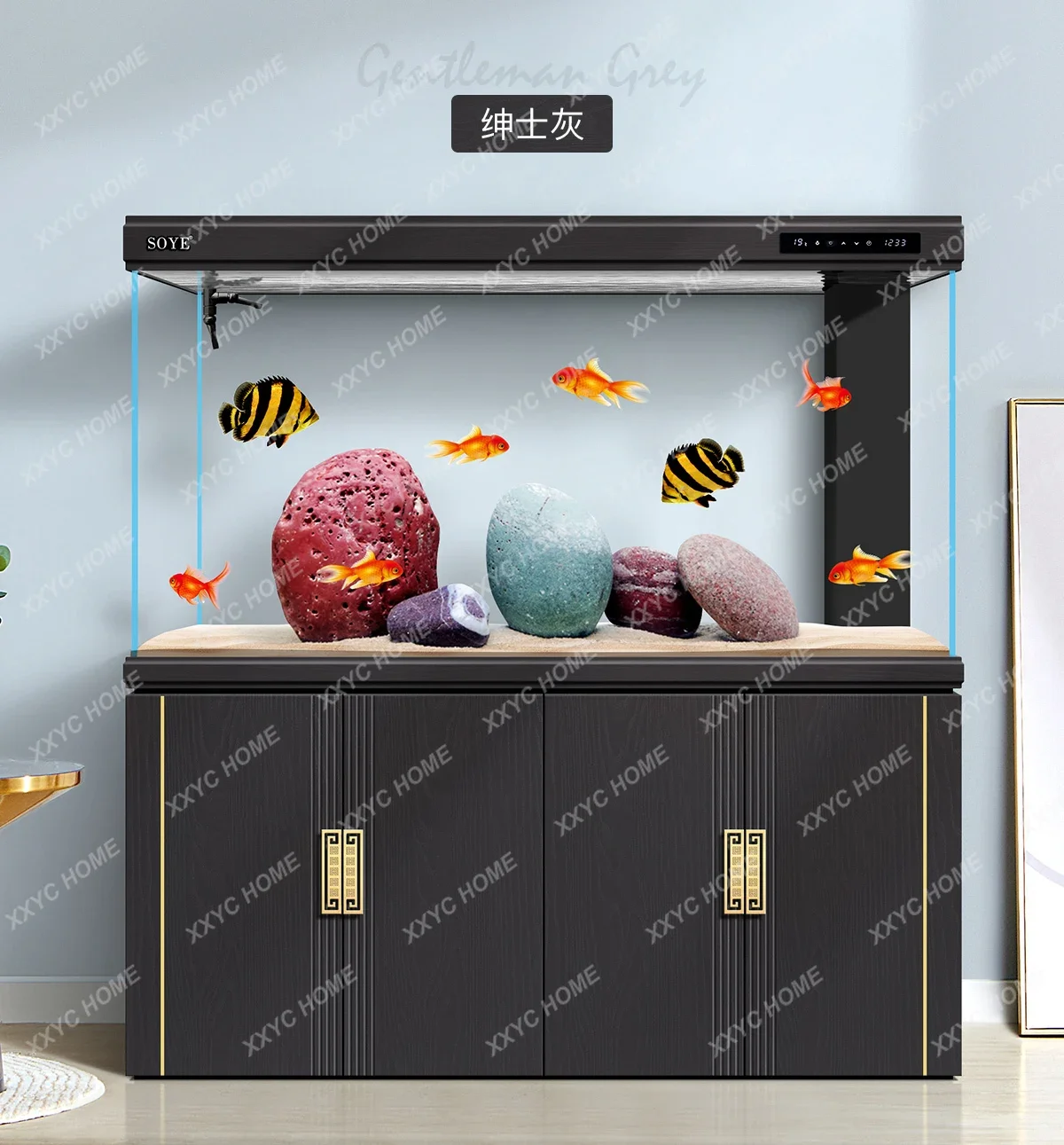 Living Room Intelligent Ecological Light Luxury Hallway Super White Large Floor Screen Aquarium