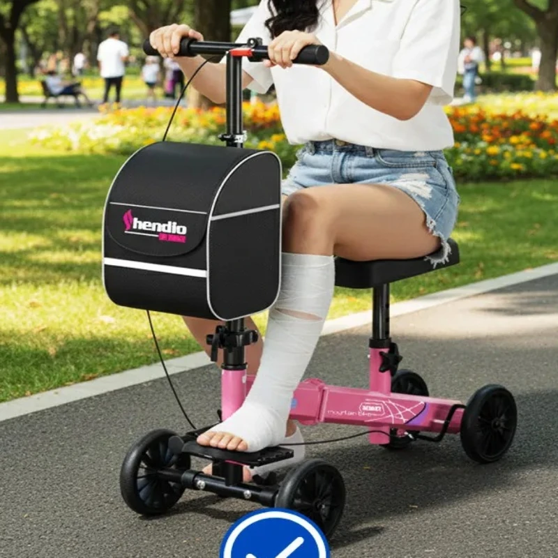 Knee Walker for Foot Fracture, Steerable Leg Walker for Ankle, Non-Weight Bearing Scooter for Leg Surgery, Crutch Alternative