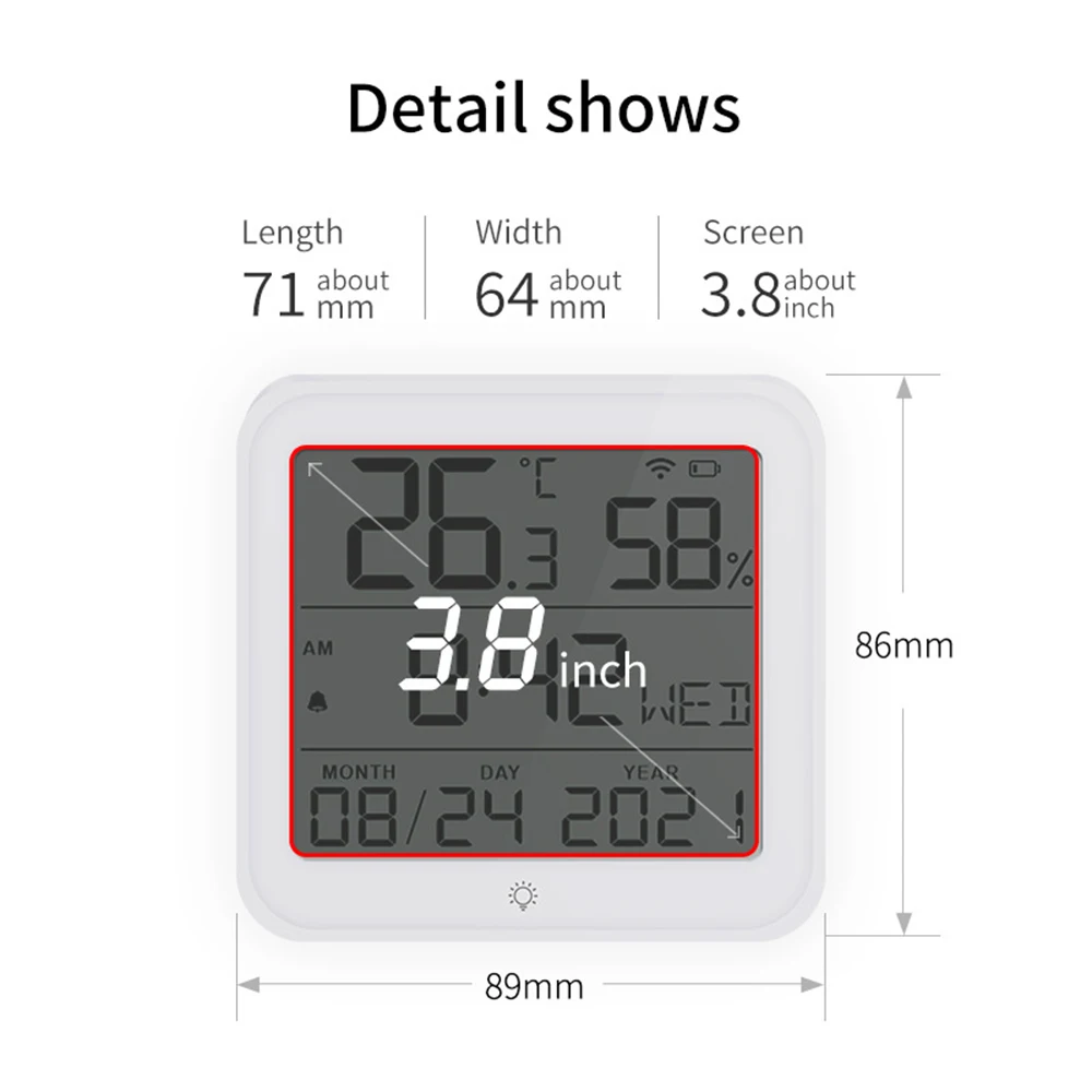 Futurknight Smart Zigbee Wifi sensore igrografo elettronico sensore di umidità della temperatura digitale per interni ed esterni FUT148