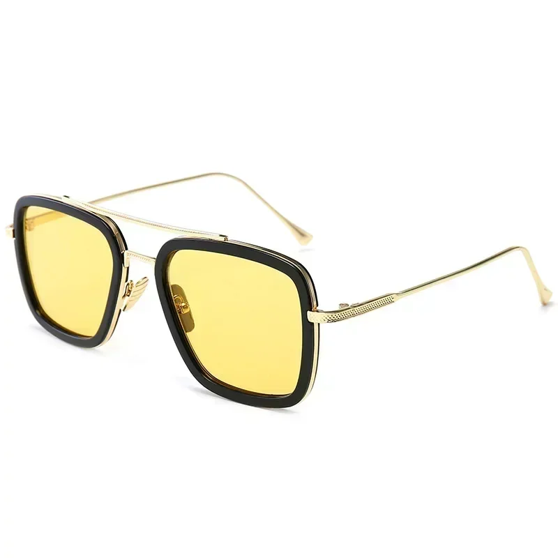 العلامة التجارية مصمم الرجل الحديدي توني ستارك الصيد النظارات الشمسية للرجال مربع في الهواء الطلق الرياضة القيادة نظارات شمسية الرجال العنكبوت النظارات