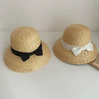 Handmade Women Cloche Hat Natural Wide Brim Summer Hats Ribbon Bow Ladies Fine Straw Fedoras Kentucky Derby UV Beach Hat Outdoor - Image 2
