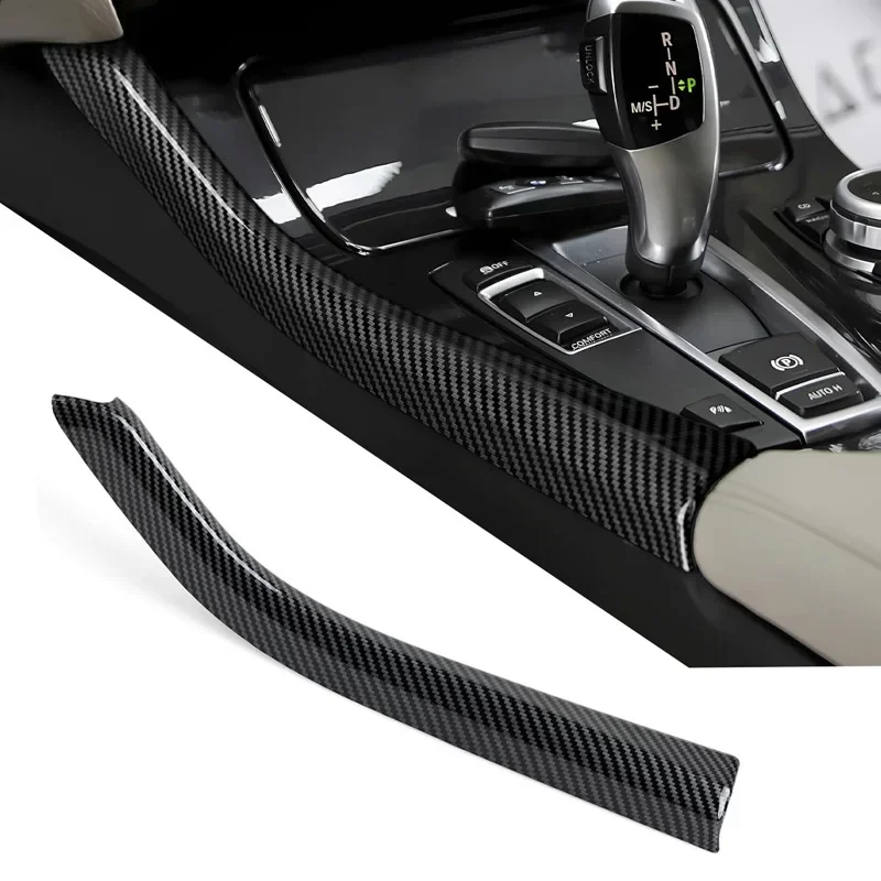 Carbon Fiber For BMW 5 Series F10 F11 2011-2014 2015 2016 2017 Car Gear Shift Side Strips Panel Trim Interior Accessories LHD