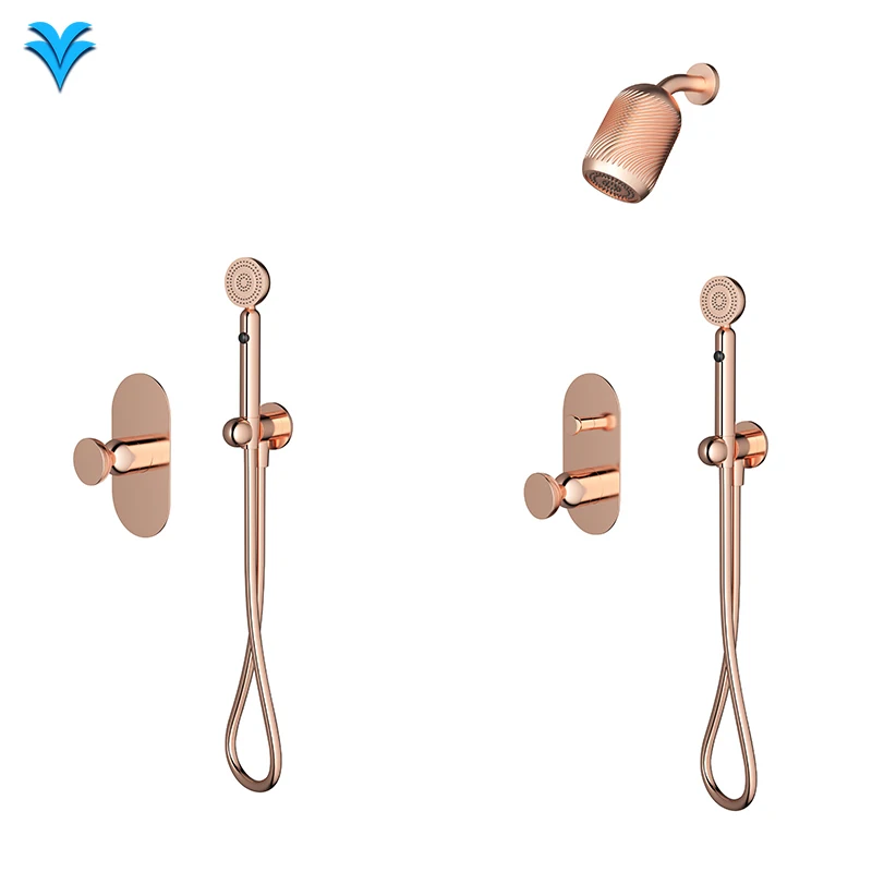 

Classical Gold Bronze Bathroom Concealed Shower Faucets Set Single Function Rainfall Shower Head Mixer Tap Shower