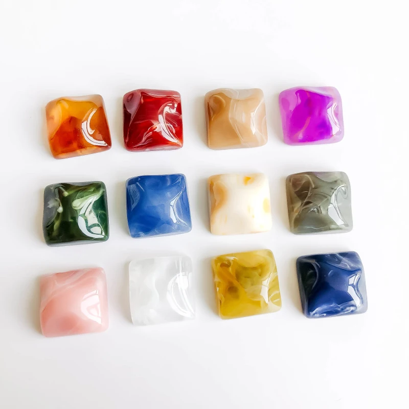 Kwadratowe Spacer Cabochon żywica plastikowe płaskie tył wisiorek kolczyk wisiorki akcesoria tworzenia biżuterii Sipplies Diy Craft 10 sztuk