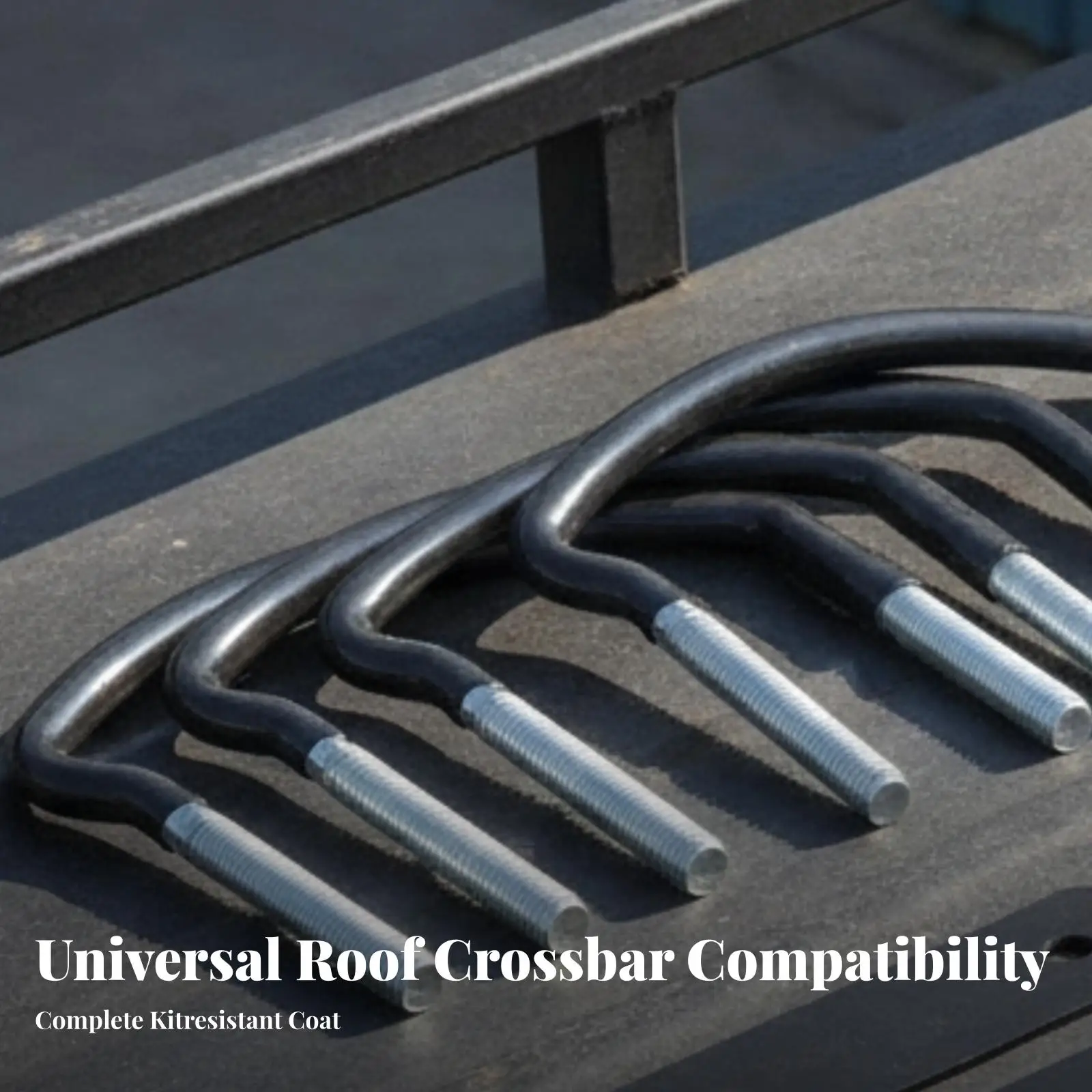 Car Roof Fastener Strap U Bolt Mounting Kit for Crossbars Up to 40mm Thick with Clamp Plates and Cushioning Pads