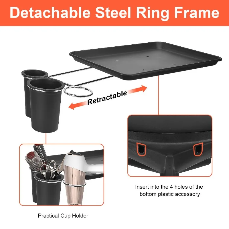 Service Rolling Tray in hoogte verstelbaar, opbergvakwagen voor Salon Spa