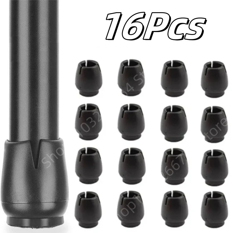 16pcs Black Silicone Furniture Leg Cover with Felt Non-slip Mute Table Chair Leg Rubber Protection Pad Wood Floor Protector