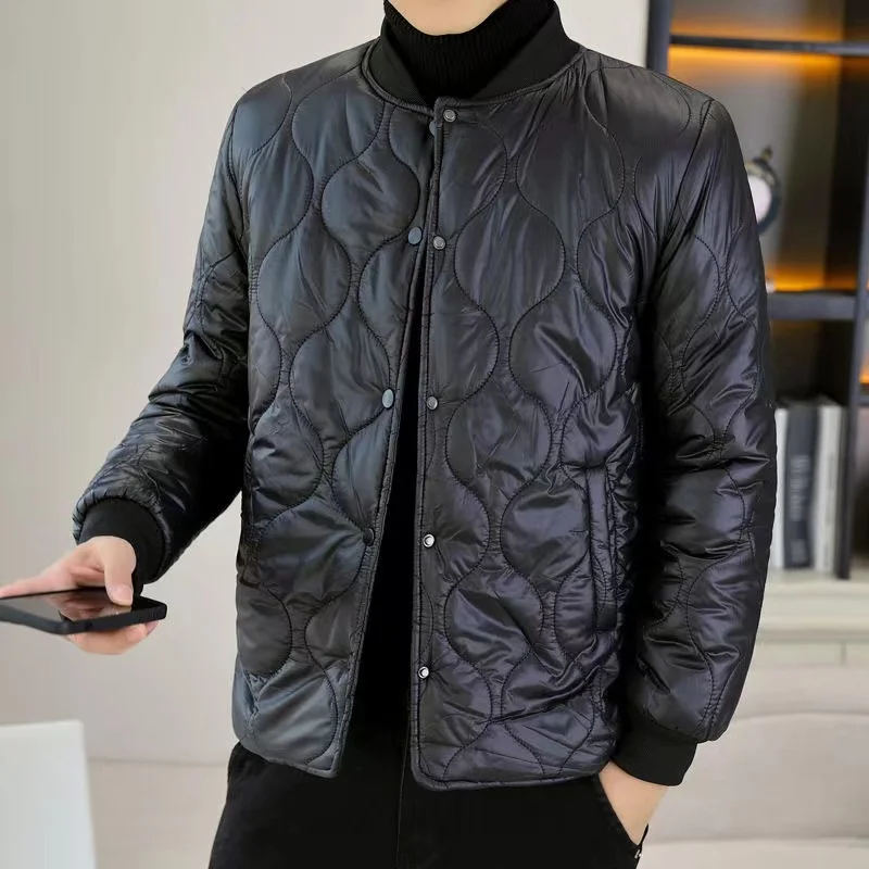 2024 New Winter Korean Style Men\'s Cotton Jackets Plus Velvet Thick Warm Quilted Coat for Teenage Students Outerwear Parkas