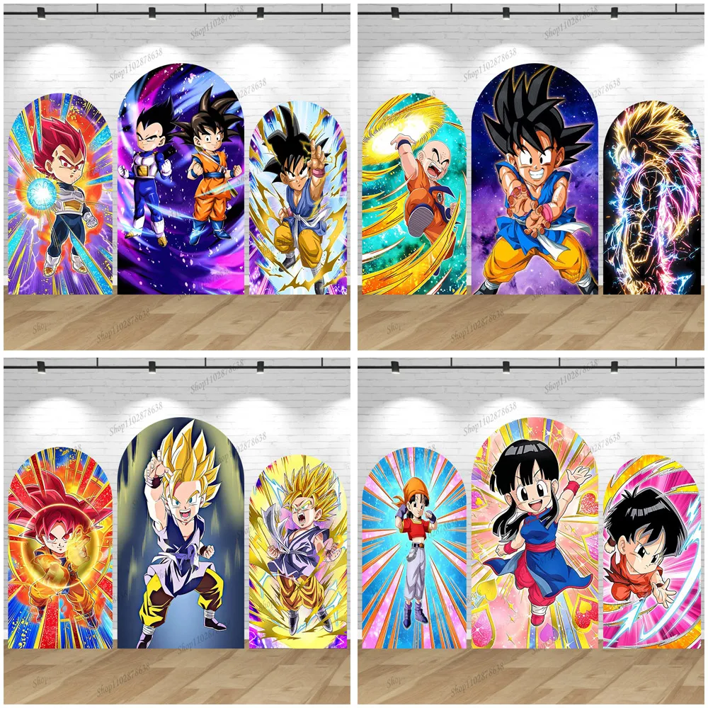 

Dragon Ball Son Goku Vegeta Birthday Backdrop Arch Cover Boy Newborn Party Background Cartoon Baby Shower Saiyan Banner Decor