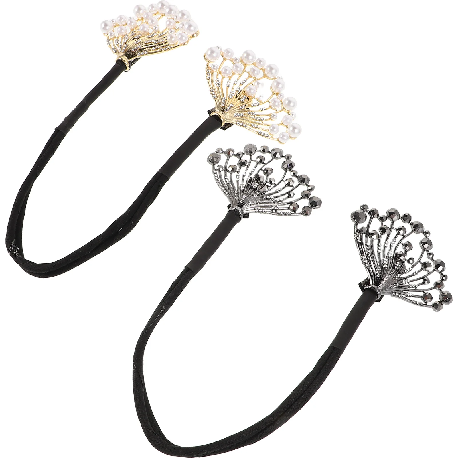 

2Pcs Durable Rhinestone Pearl Hair Bun Styling Tool Secure Hold for Everyday and Special Events Wedding Hair Accessories