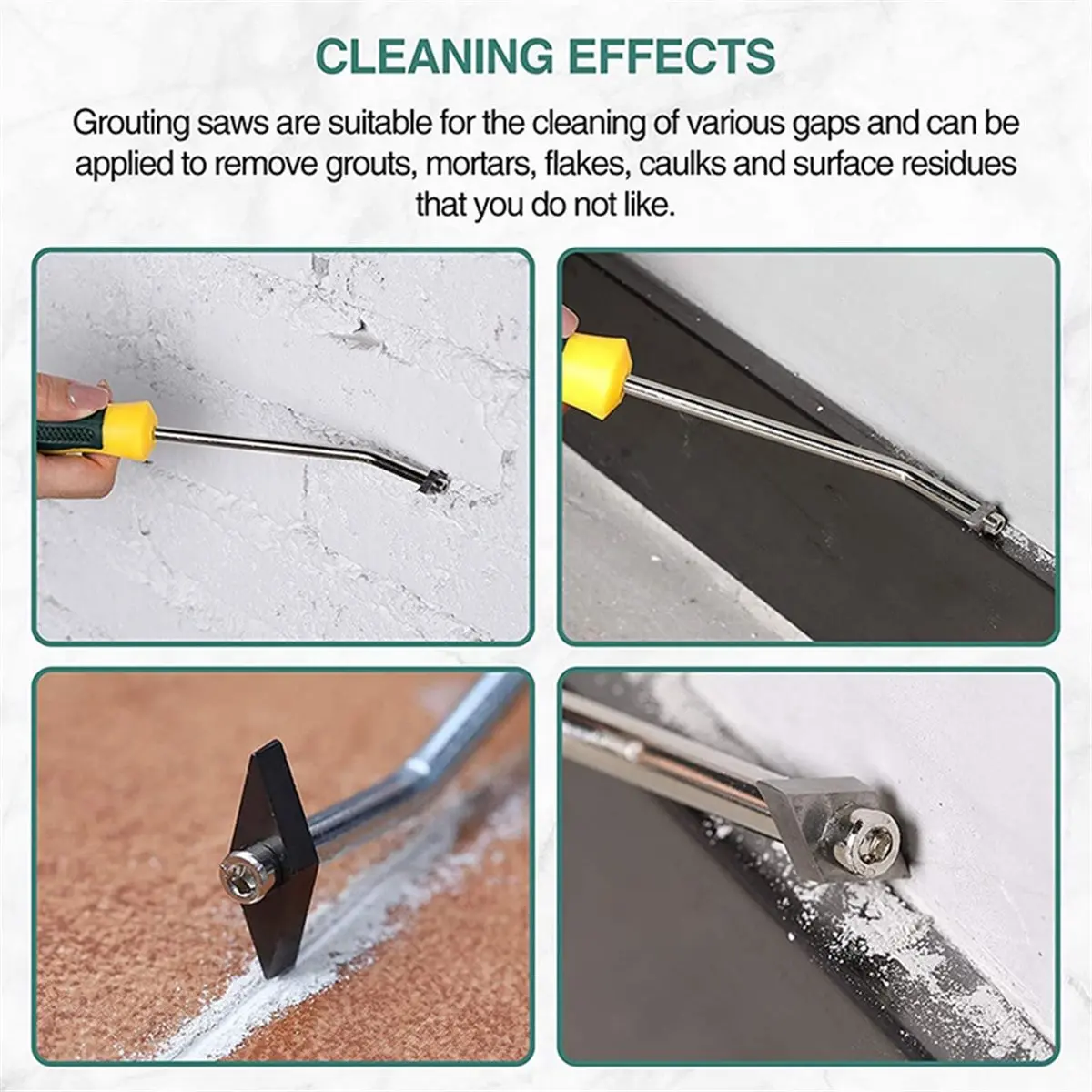 Multi-use Gear 8Pcs of Weeding Hooks and Grout Tools Set Courtyard Path Patio Weed Remover Manual Crack Weeding for Driveway Pav