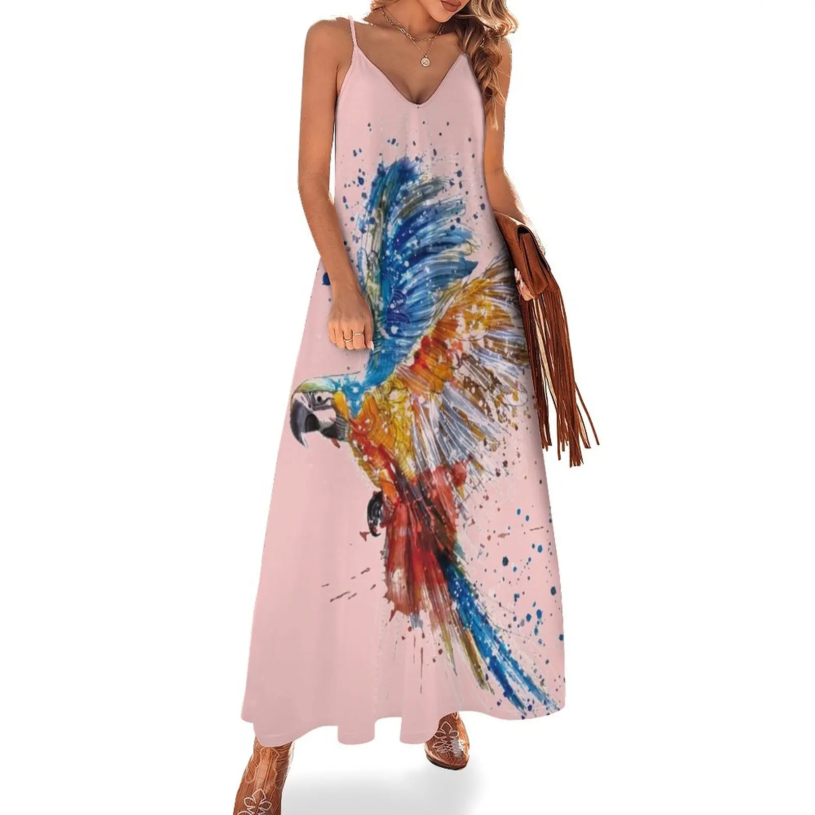 

Beautiful and colorful macaw Sleeveless Dress women's evening dresses 2024 summer outfits for women 2024 Woman clothes