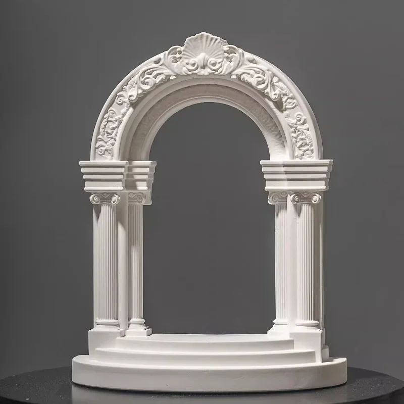 Roman column French gate European arch relief pattern gypsum architectural ornament fish tank landscaping photo prop