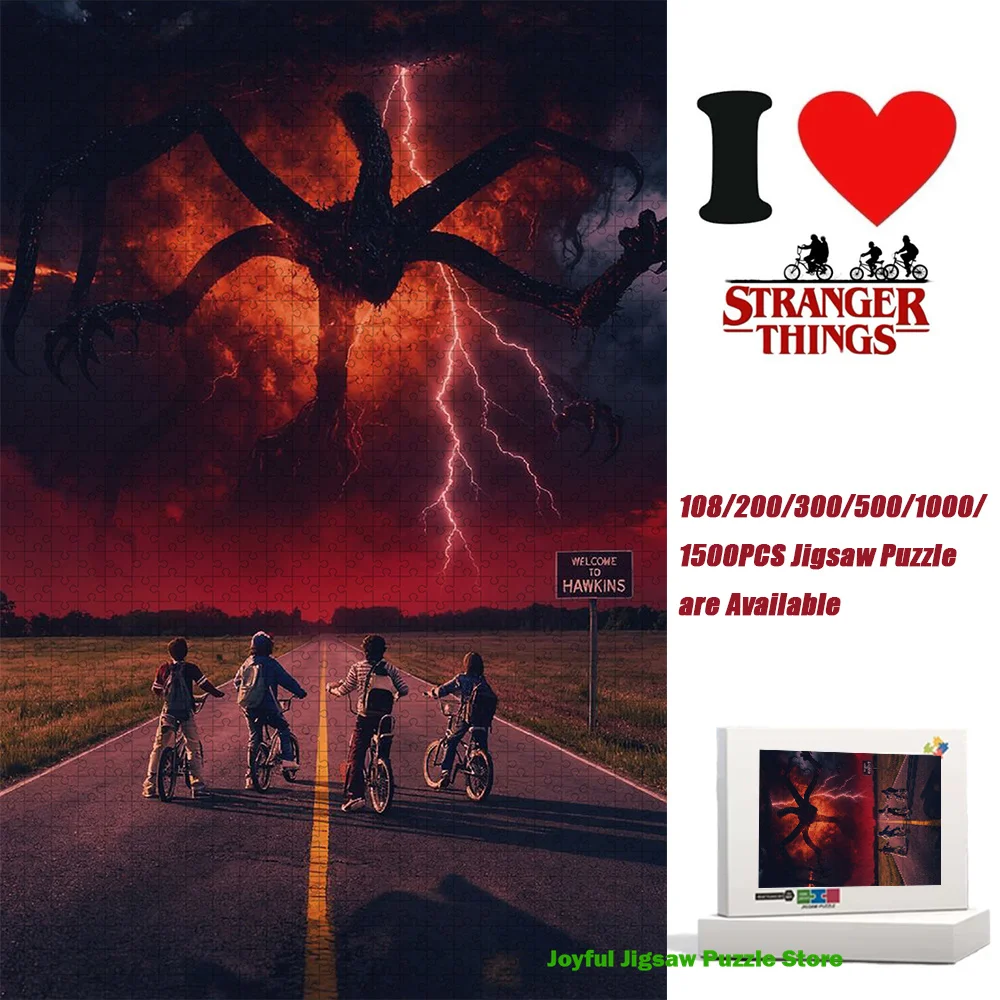 

Stranger Things Jigsaw Puzzle Kids On Bikes Puzzle Toy & Game for Adults & Kids Educational Game Gift Perfect Gift Home Decor
