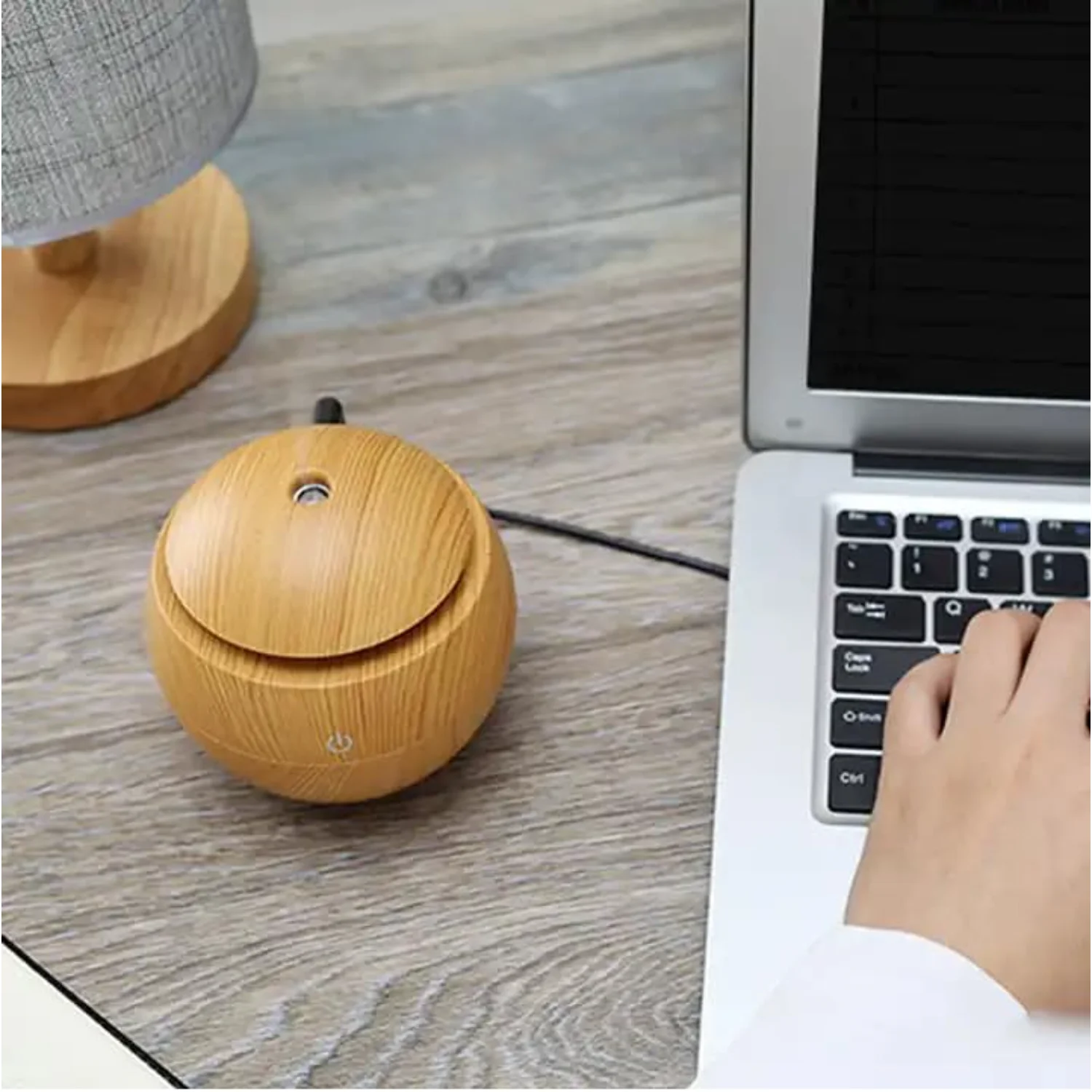 Mini humidificador ultrasónico personal de escritorio para aromaterapia con luz nocturna LED, oficina, dormitorio, dormitorio, portátil, alimentación USB