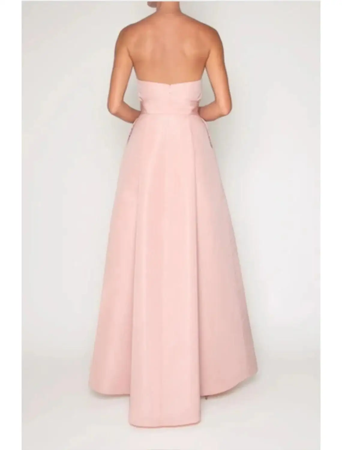 Elegante Macacões Vestidos De Noite Com Saia Destacável Sem Mangas Backless Simples Blush Pink Satin Wedding Party Gown Para As Mulheres