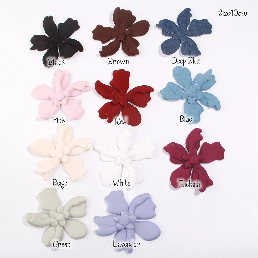 10cm White Solid Double Flower for Brooch Pin Small Air Fragrance Decoration for Sweater Knit Shirt Headband