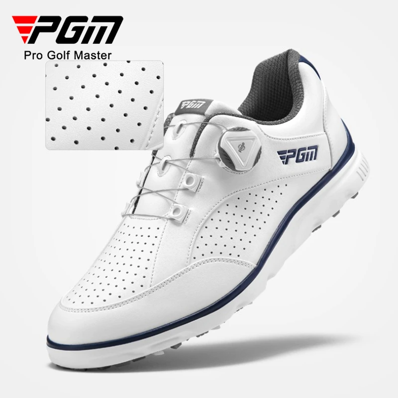 PGM Men Golf Shoes Knob Lace Anti Slip Nails Breathable Soft Bottom Sneakers XZ245
