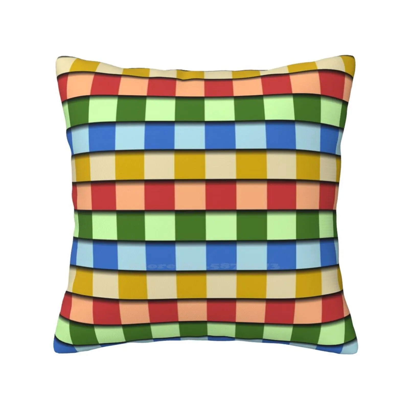 Vibrant Tiles Home Sofa Car Cushion Cover Pillowcase Colorful Rainbow Tiles Tiled Overlapping Layers Pattern Lgbtq Red Green