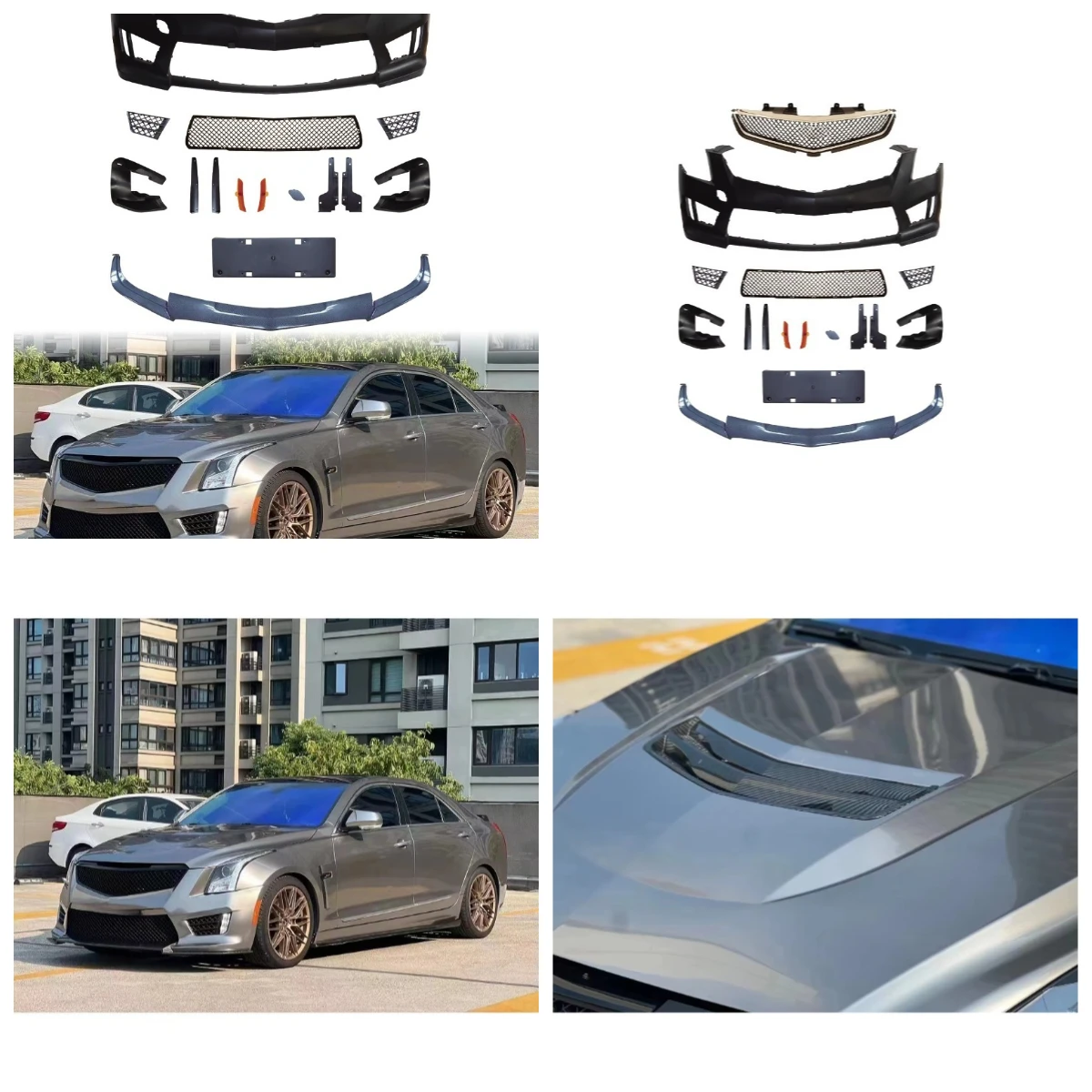 

Stlf High Quality Auto Parts Body Kit 2013-2019 For ATS Upgrade To ATS V Front Bumper With Grille PP Front Bodyk