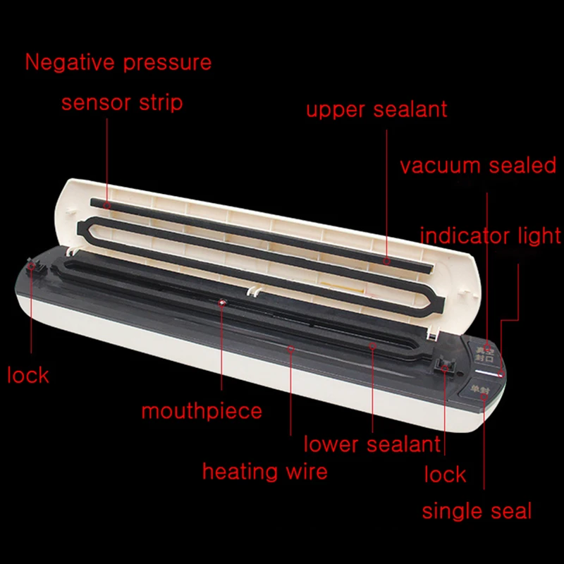 Thực Phẩm Hút Chân Không Niêm Phong Với 10Pcs Túi 30Cm Nhiệt Niêm Phong 45kPa Hút Thiết Bị Nhà Bếp Thermoforming Máy Đóng Gói Chân Không IDEACH