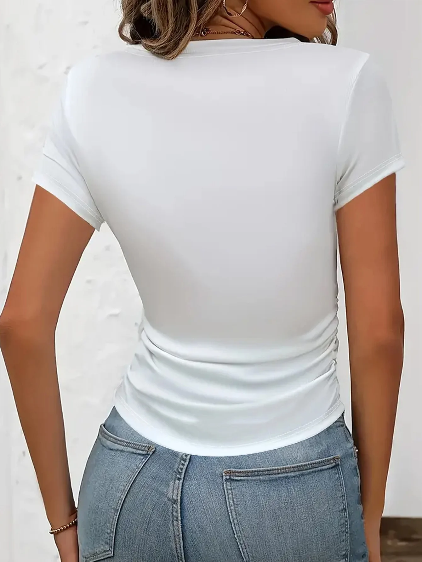 Summer Women's White Short-Sleeved Shirt, Loose and Comfortable, Soft Vacation Love Punk Style