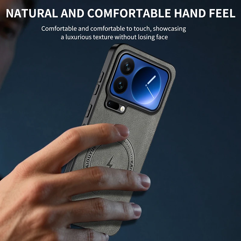 حافظة لهاتف Xiaomi 17 Pro Max لهاتف Magsafe غطاء مغناطيسي غير لامع من جلد الغنم الفاخر لهاتف Xiaomi Mi 17pro ممتص للصدمات مضاد للسقوط #5