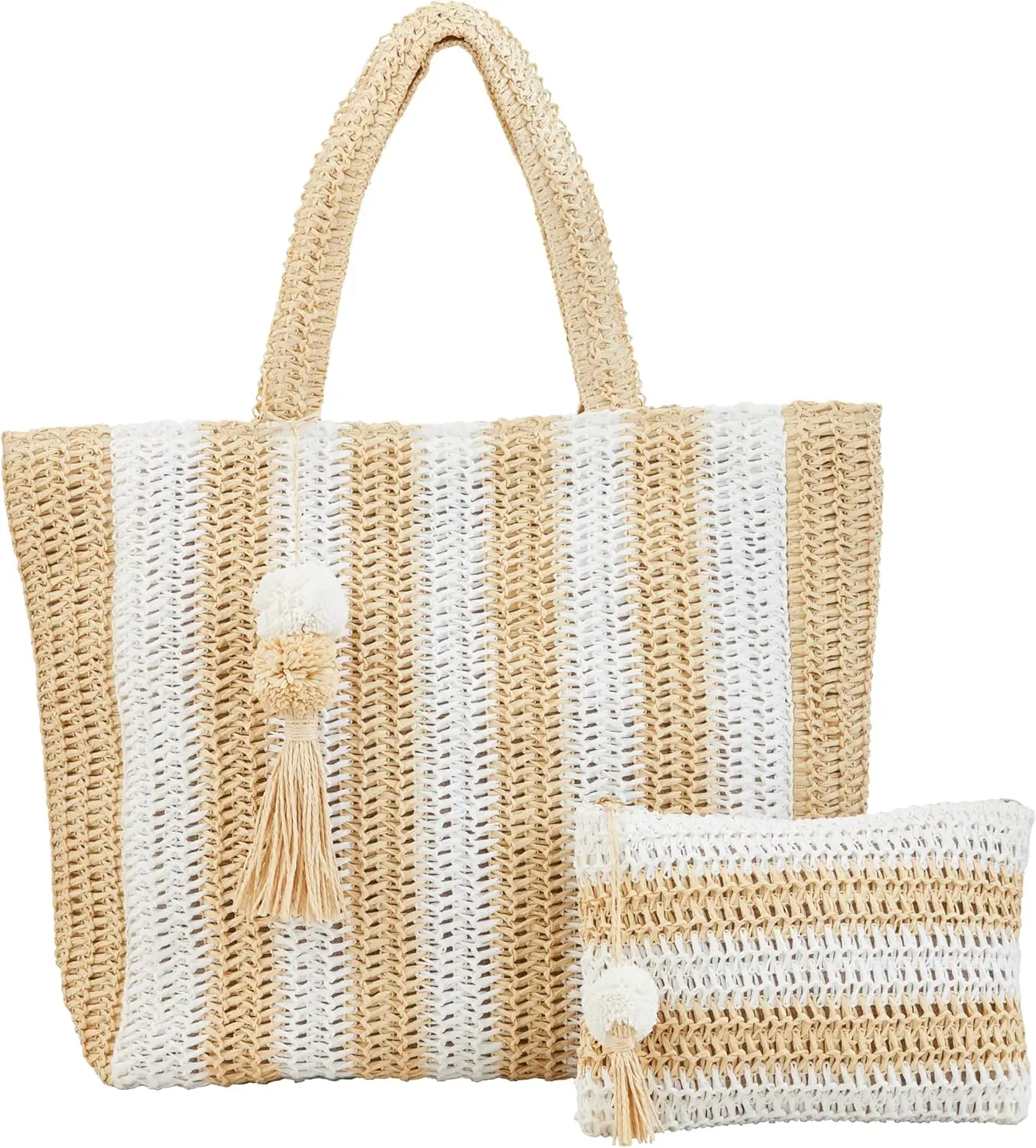 

Женская нейтральная сумка-тоут из соломки и