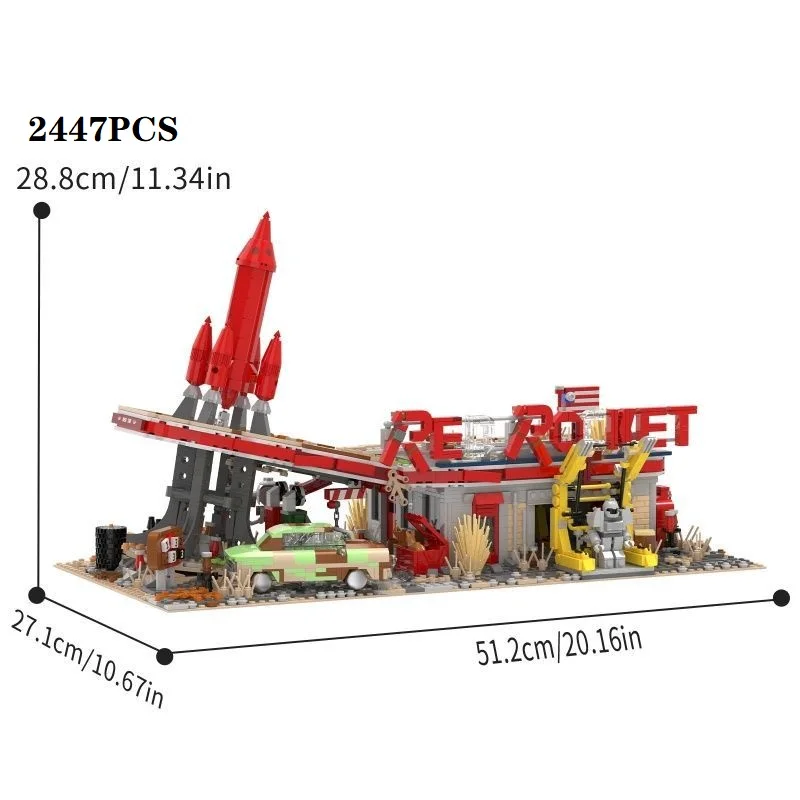 Model Kit Toy Gift for Audlt 2447PCS Game Doomsday Petrol Station Buildings Sets City Architecture Shop Modular Buildings Blocks
