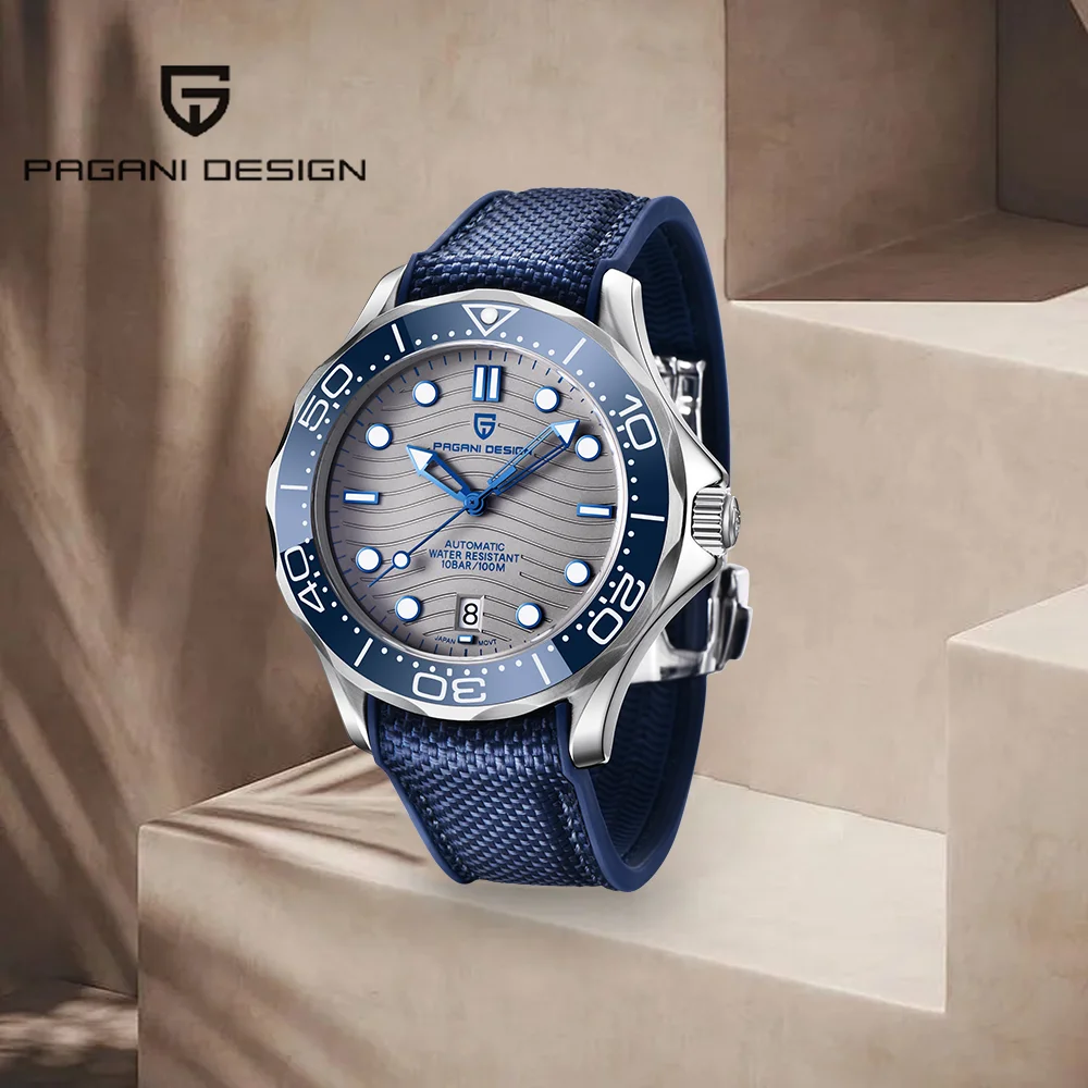 

2025 Pagani Design Men'S Mechanical Watch Simple Atmosphere Hot-Selling Stainless Steel Watch Rubber Strap Sapphire Watch Mirror