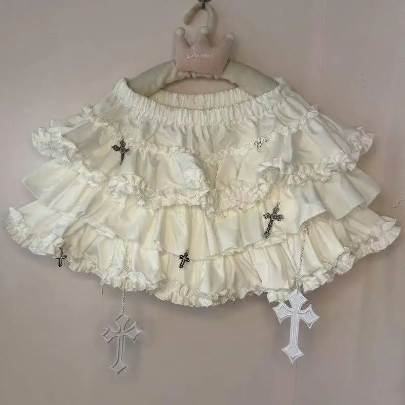 Harajuku Gothic Y2k Elastische Taille Kurzen Rock Frauen High Street Chic Hot Girl Röcke Weibliche Ästhetische Neue Punk Outfits