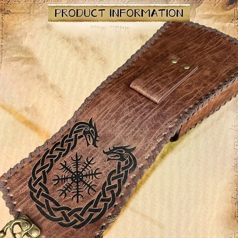 Conjunto de Cinto e Bolsa de Cintura Ajustáveis em PU Estilo Viking Medieval, Acessórios de Cowboy Ocidental, Frascos de Poção de Alquimia, Adereços para Festa e Cosplay