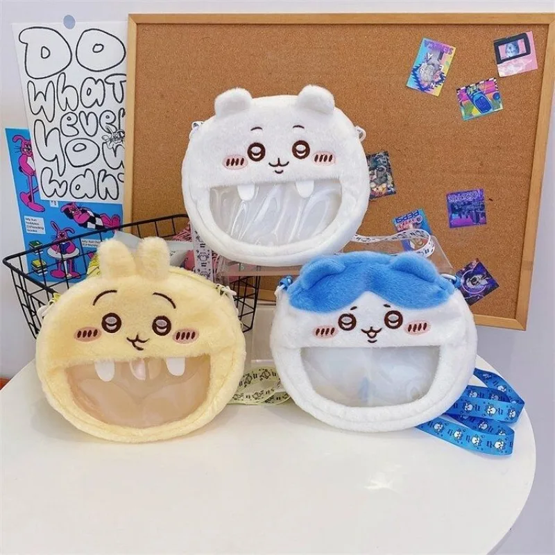 

Cartoon Chiikawas Hachiware Usagi Plush Crossbody Bags Kawaii Transparent Plushie Handbag Cosmetic Bag Storage Bag Girl Gifts