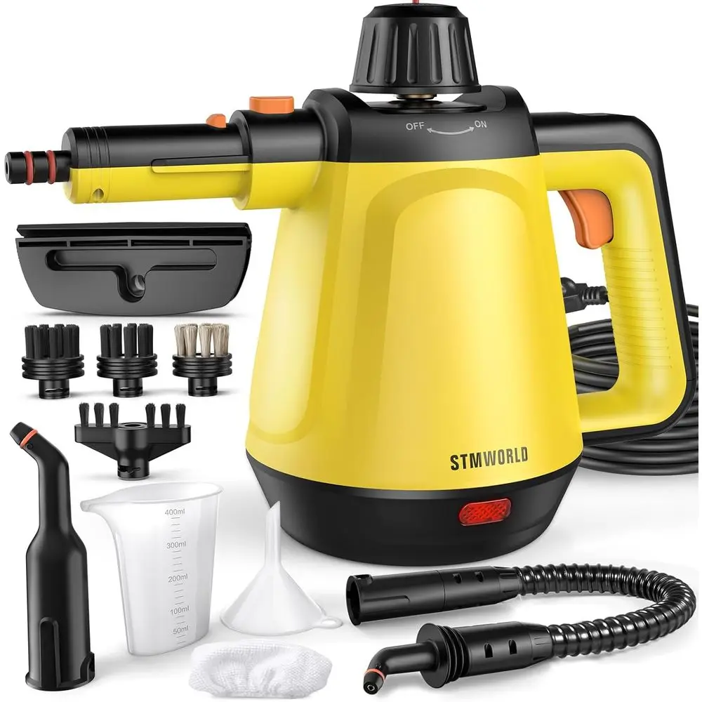 

Портативный пароочиститель мощностью 1200 Вт с 10 аксессуарами для дома, кухни, ванной комнаты, окон и автомобилей