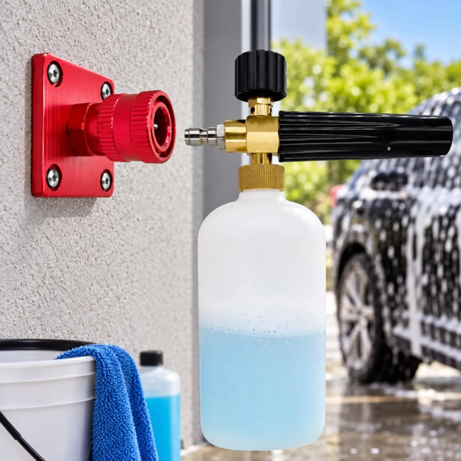 Secure Wall Mount Storage Rack Aluminum Bracket for Foam Dispenser with Knurled Grip for Utility Room Organization Needs