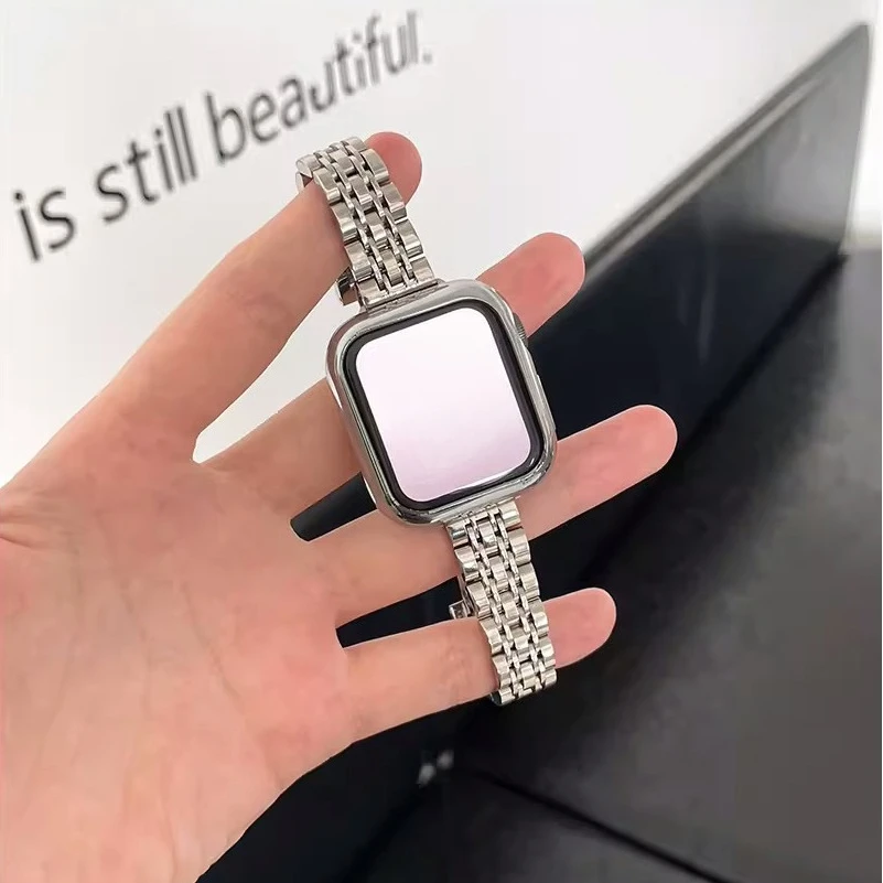 

Women Slim Bracelet Strap for Apple Watch Ultra3/2/1 49mm Stainless Steel Band For iwatch Series 11 10 9 8 7 6 5 4 42/44/46/45mm