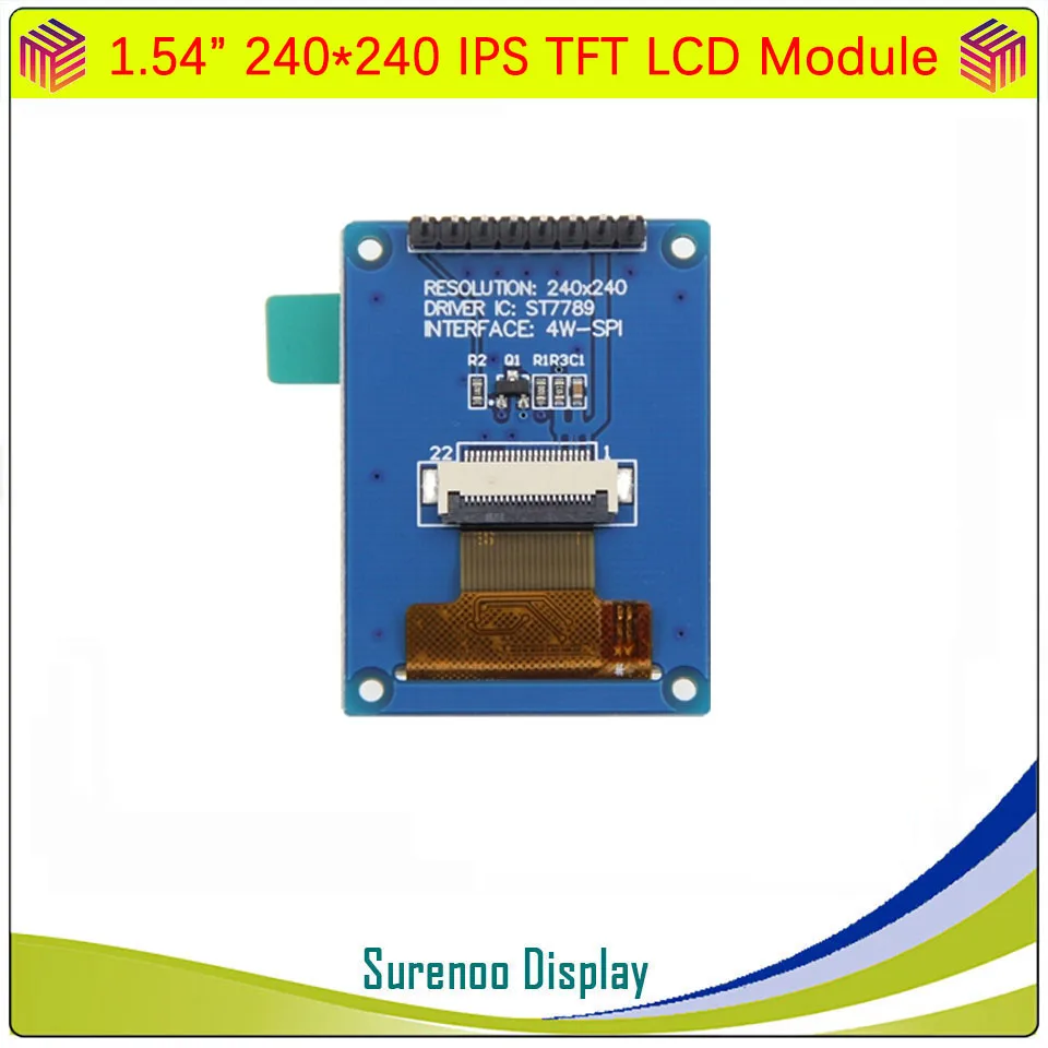 1,54 "240X240 2,0" 240X320 ST7789V Serial SPI IPS Color RGB TFT LCD Módulo Panel de pantalla