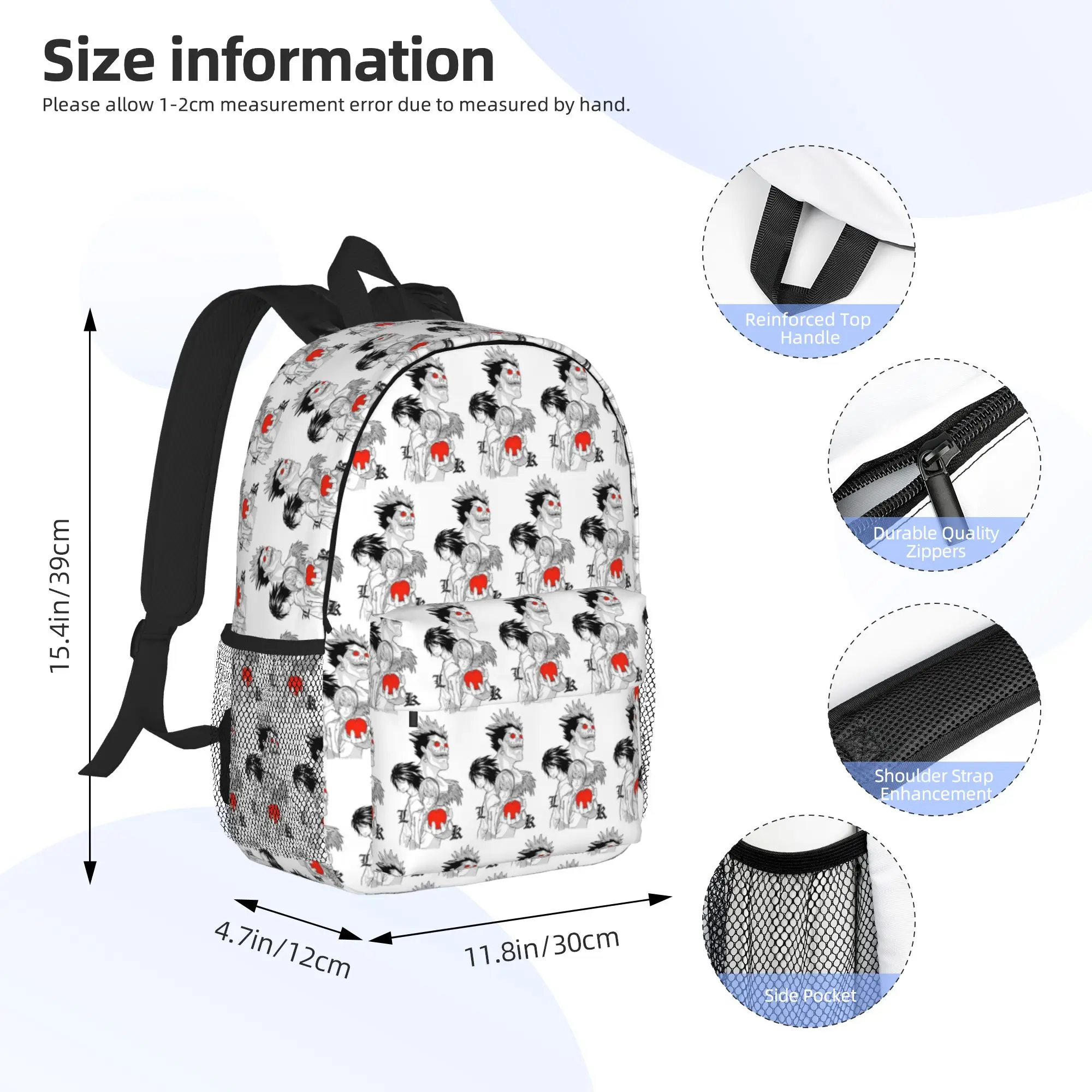 death book Death Note Anime Backpack Hot Sale Daypack Large Capacity Boys Girls BookBag Shoulder Bags for Men Women School Bag